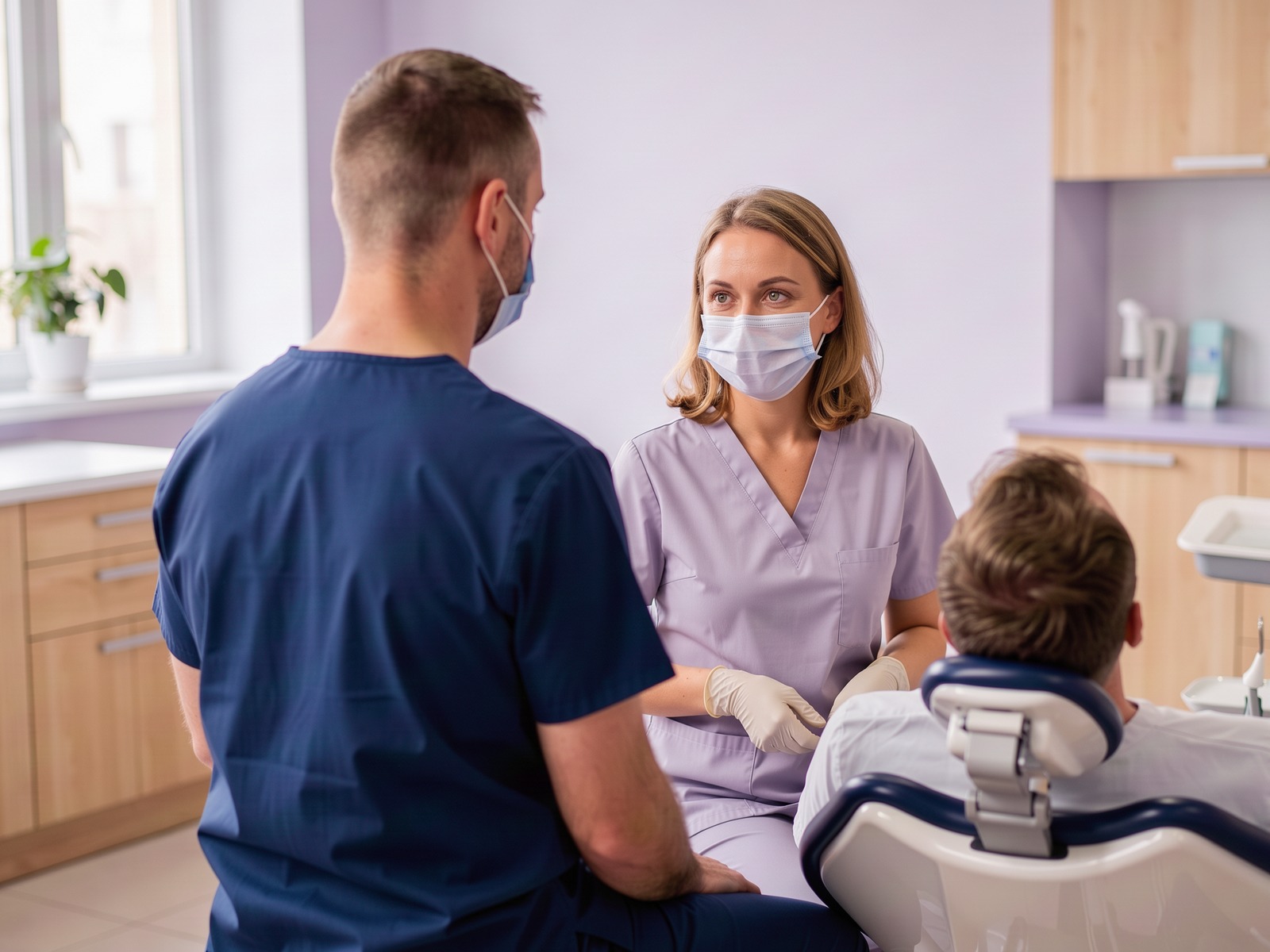 Lekarz i asystentka przy pracy w gabinecie Dental Planet
